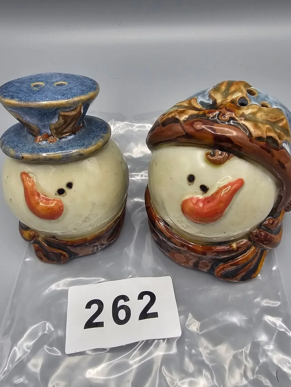 Ceramic Snowman Salt and Pepper Shakers Set